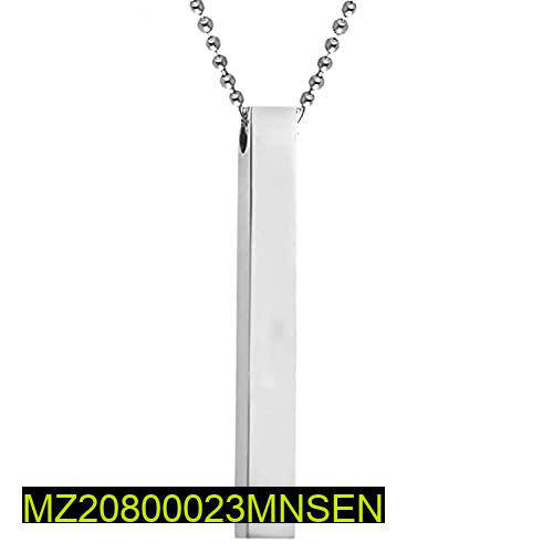 Stainless Steel Black Vertical Bar Boy's Pendant, Pack of 2
