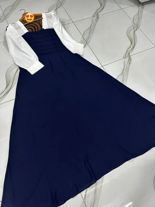 1 Pc Women's Stitched Georgette Plain Maxi