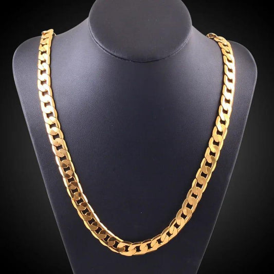 12mm Punk Cuban Gold Chain Necklace For Men