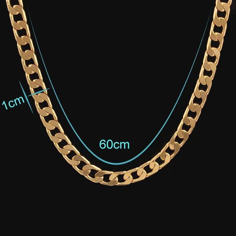 12mm Punk Cuban Gold Chain Necklace For Men